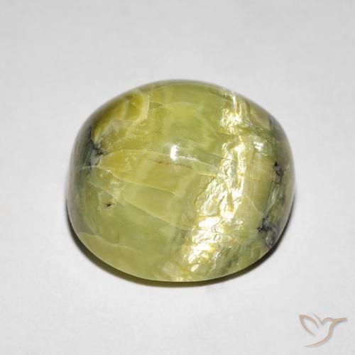 Ópalo ojo de gato Verde terroso natural de 10.64 ct, Ovalada, Opaco