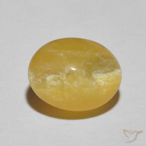 4.10ct Natural Amarillo solidago Ópalo ojo de gato, Ovalada, Opaco