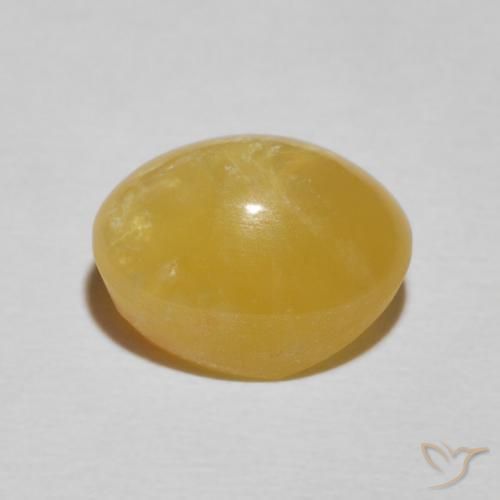 Ópalo ojo de gato Amarillo solidago natural de 4.10 ct, Ovalada, Opaco