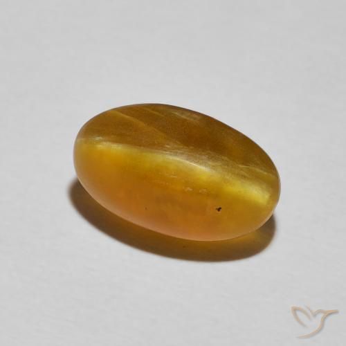 Ópalo ojo de gato Marrón-oro natural de 3.26 ct, Ovalada, Opaco