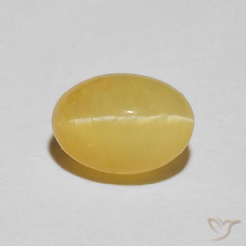 2.21ct Natural Amarillo cálido Ópalo ojo de gato, Ovalada, Opaco