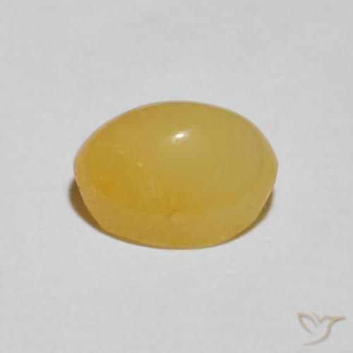 Ópalo ojo de gato Amarillo cálido natural de 2.21 ct, Ovalada, Opaco
