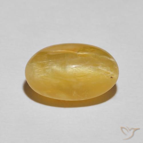 4.84ct Natural Dorado medio Ópalo ojo de gato, Ovalada, Opaco
