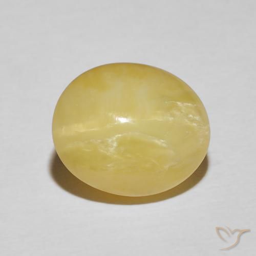5.98ct Natural Amarillo terroso claro Ópalo ojo de gato, Ovalada, Opaco