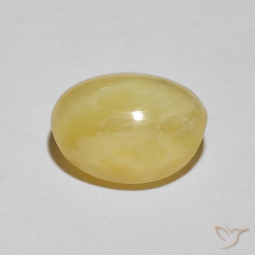Ópalo ojo de gato Amarillo terroso claro natural de 5.98 ct, Ovalada, Opaco