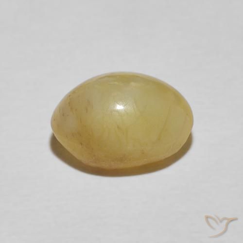 Ópalo ojo de gato Amarillo medio natural de 2.24 ct, Ovalada, Opaco