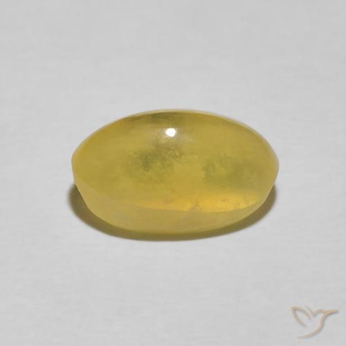 Ópalo ojo de gato Amarillo real natural de 2.76 ct, Ovalada, Translúcido