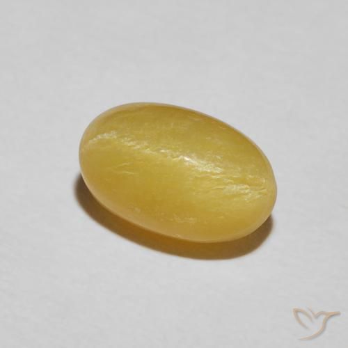Ópalo ojo de gato Amarillo cálido natural de 2.41 ct, Ovalada, Opaco