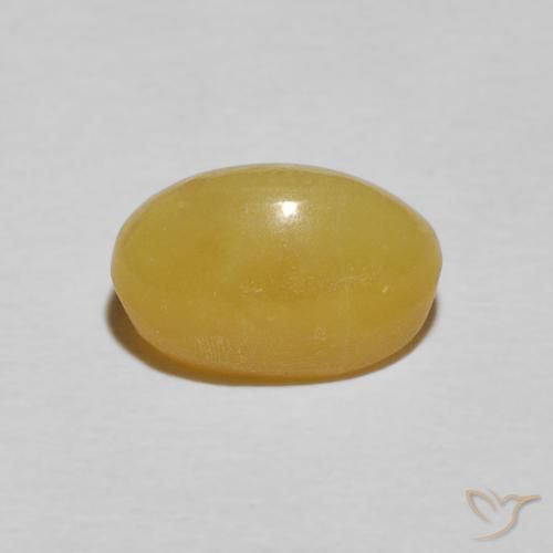 Ópalo ojo de gato Amarillo cálido natural de 2.41 ct, Ovalada, Opaco