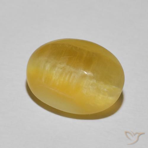 Ópalo ojo de gato Naranja dorado natural de 4.91 ct, Ovalada, Opaco