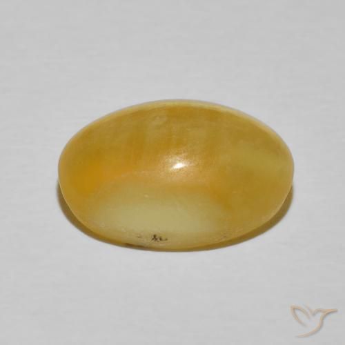 Ópalo ojo de gato Naranja dorado natural de 4.91 ct, Ovalada, Opaco