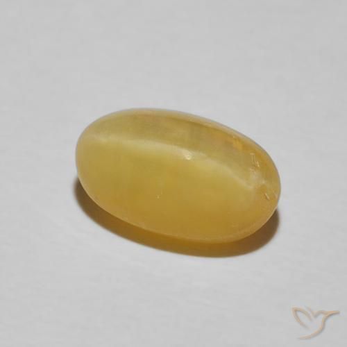 Ópalo ojo de gato Amarillo real natural de 2.71 ct, Ovalada, Opaco