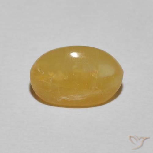 Ópalo ojo de gato Amarillo real natural de 2.71 ct, Ovalada, Opaco