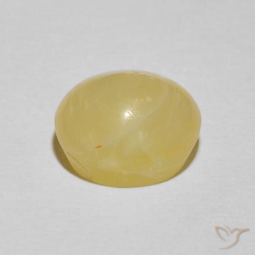 Ópalo ojo de gato Amarillo cálido natural de 4.13 ct, Ovalada, Opaco