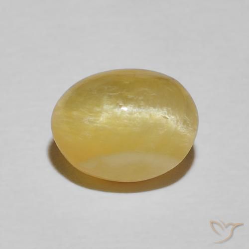 2.28ct Natural Amarillo toscana Ópalo ojo de gato, Ovalada, Opaco