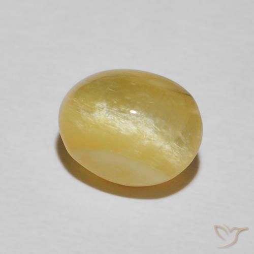 Ópalo ojo de gato Amarillo toscana natural de 2.28 ct, Ovalada, Opaco