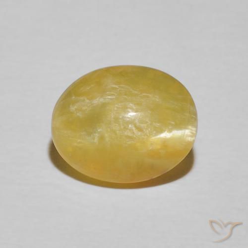 2.80ct Natural Amarillo solidago Ópalo ojo de gato, Ovalada, Opaco
