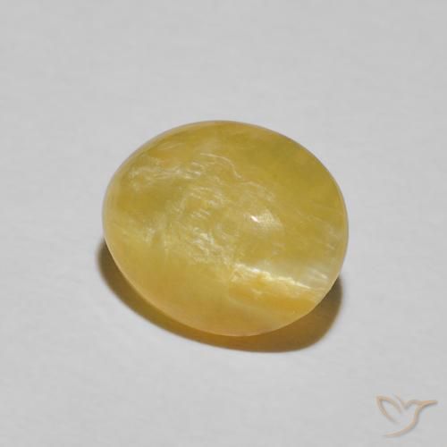 Ópalo ojo de gato Amarillo solidago natural de 2.80 ct, Ovalada, Opaco