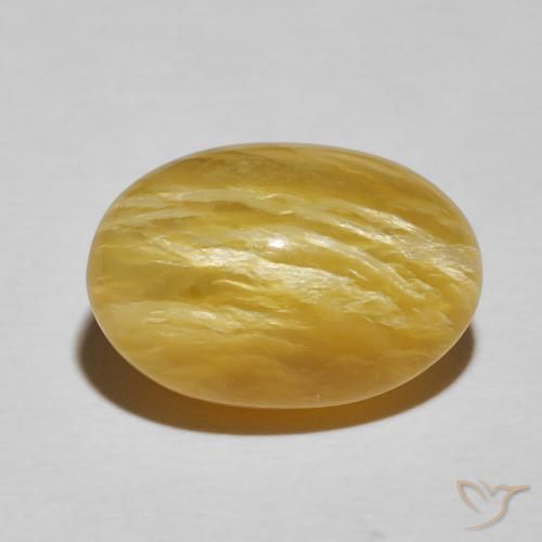 8.30ct Natural Amarillo vivo Ópalo ojo de gato, Ovalada, Opaco