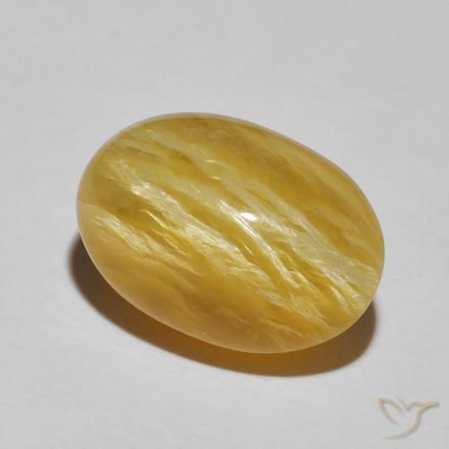 Ópalo ojo de gato Amarillo vivo natural de 8.30 ct, Ovalada, Opaco