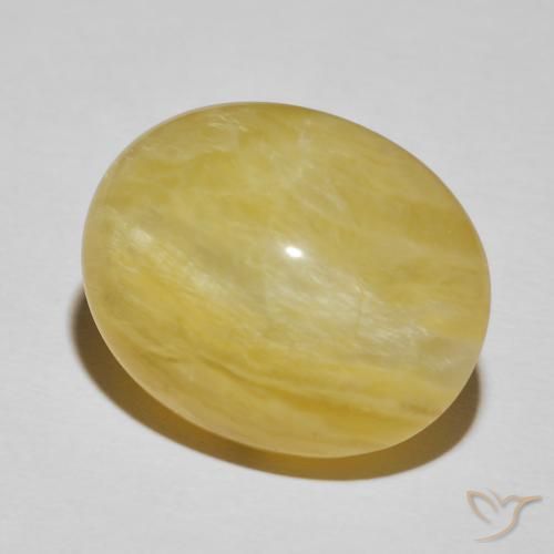 Ópalo ojo de gato Amarillo vivo natural de 18.93 ct, Ovalada, Opaco