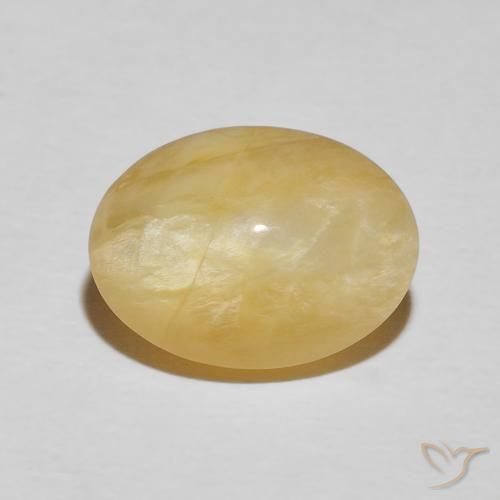 3.59ct Natural Amarillo solidago Ópalo ojo de gato, Ovalada, Opaco