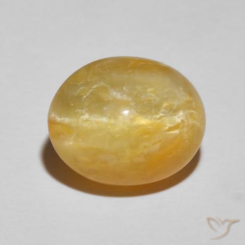 7.90ct Natural Dorado Ópalo ojo de gato, Ovalada, Opaco