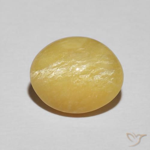 3.34ct Natural Amarillo vivo Ópalo ojo de gato, Ovalada, Opaco