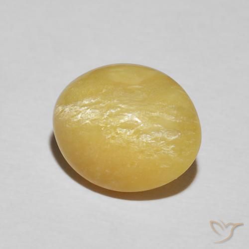 Ópalo ojo de gato Amarillo vivo natural de 3.34 ct, Ovalada, Opaco