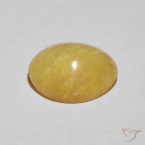 Ópalo ojo de gato Amarillo vivo natural de 3.34 ct, Ovalada, Opaco