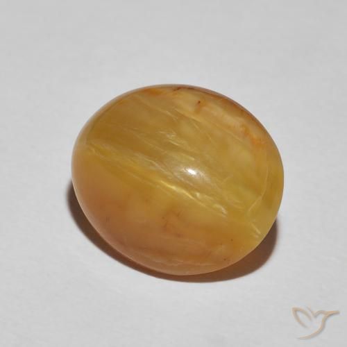 Ópalo ojo de gato Marrón-oro natural de 5.89 ct, Ovalada, Opaco