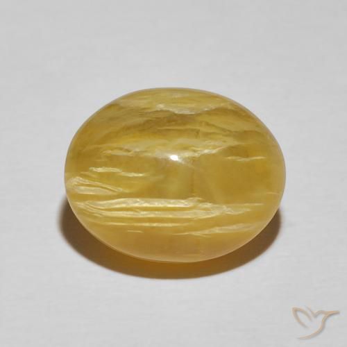 7.14ct Natural Amarillo vivo Ópalo ojo de gato, Ovalada, Opaco