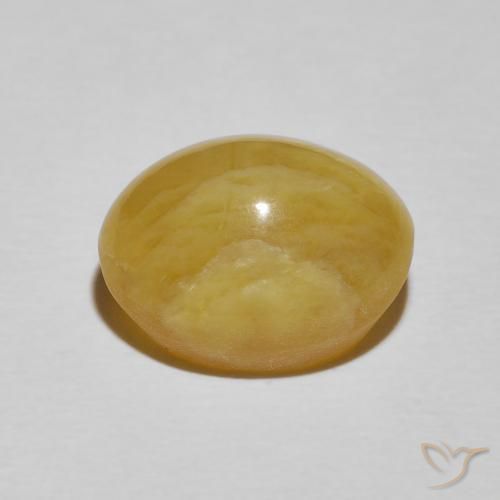 Ópalo ojo de gato Amarillo vivo natural de 7.14 ct, Ovalada, Opaco