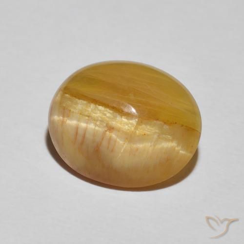 Ópalo ojo de gato Marrón-oro natural de 4.86 ct, Ovalada, Opaco