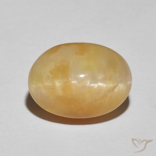 9.26ct Natural Naranja dorado Ópalo ojo de gato, Ovalada, Opaco