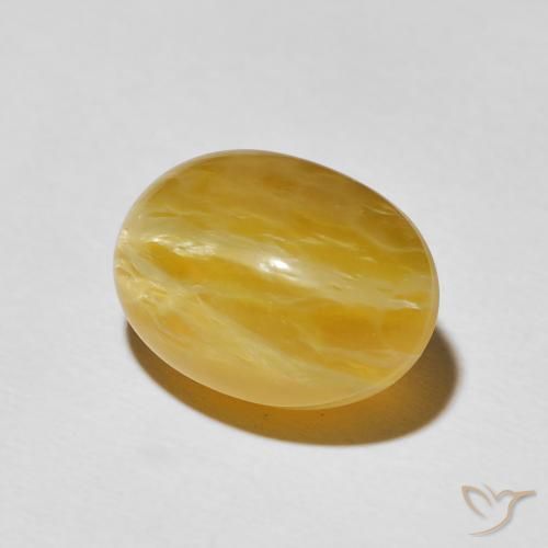 Ópalo ojo de gato Naranja dorado natural de 8.99 ct, Ovalada, Opaco