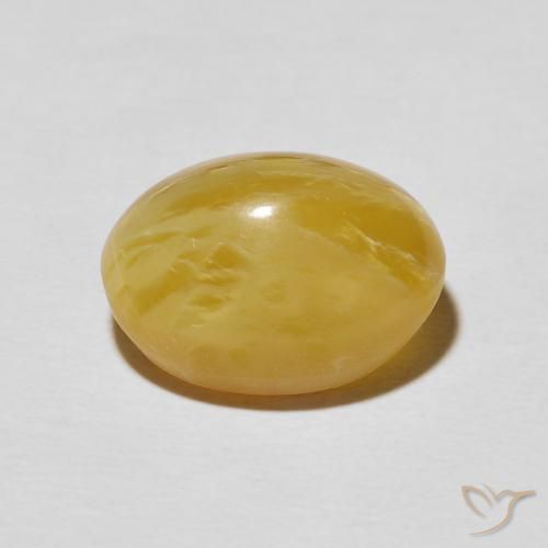 Ópalo ojo de gato Naranja dorado natural de 8.99 ct, Ovalada, Opaco
