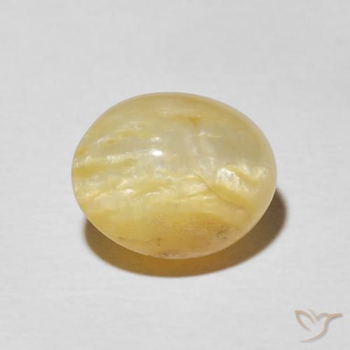 3.43ct Natural Amarillo medio Ópalo ojo de gato, Ovalada, Opaco