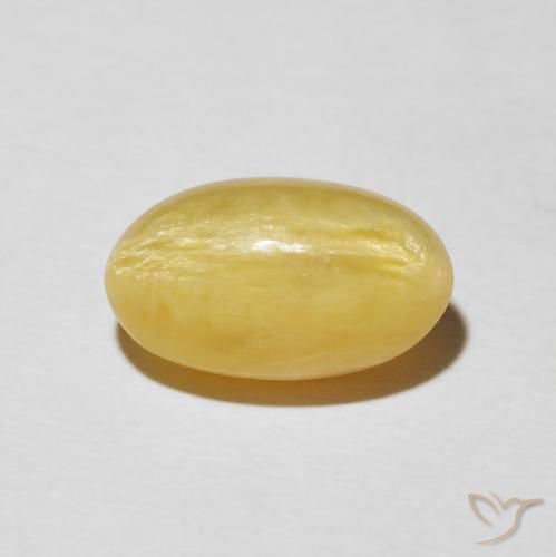 4.23ct Natural Amarillo cálido Ópalo ojo de gato, Ovalada, Opaco