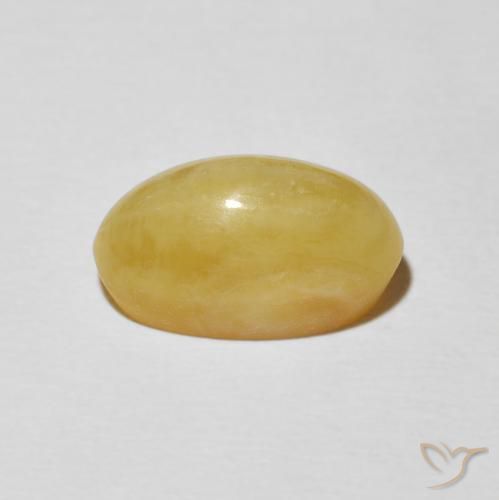 Ópalo ojo de gato Amarillo cálido natural de 4.23 ct, Ovalada, Opaco