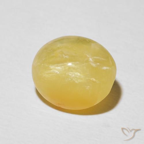 Ópalo ojo de gato Dorado medio natural de 3.13 ct, Ovalada, Opaco
