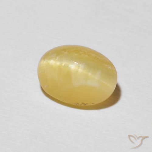 1.45ct Natural Amarillo cálido Ópalo ojo de gato, Ovalada, Opaco