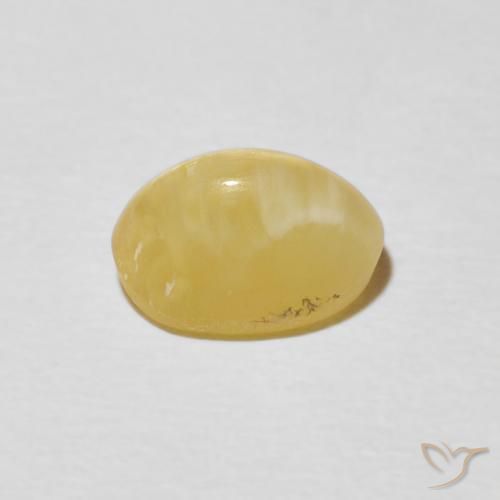Ópalo ojo de gato Amarillo cálido natural de 1.45 ct, Ovalada, Opaco