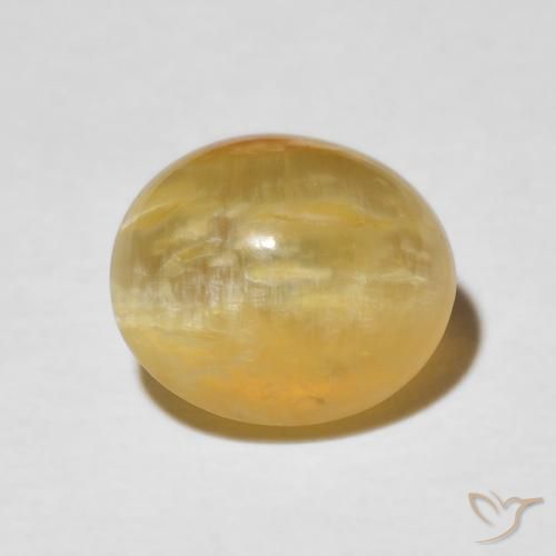 3.37ct Natural Dorado medio Ópalo ojo de gato, Ovalada, Opaco