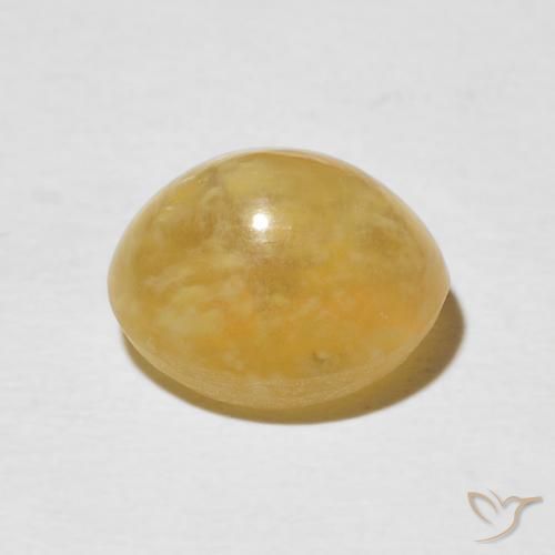 Ópalo ojo de gato Dorado medio natural de 3.37 ct, Ovalada, Opaco