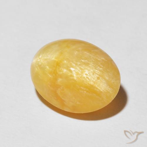 Ópalo ojo de gato Dorado claro natural de 6.38 ct, Ovalada, Opaco