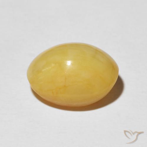 Ópalo ojo de gato Dorado medio natural de 6.14 ct, Ovalada, Opaco