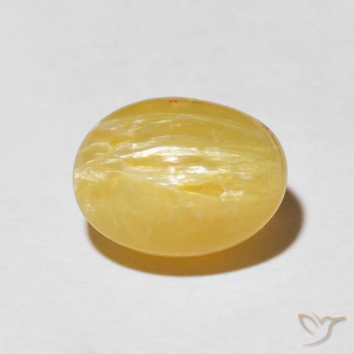 5.02ct Natural Naranja dorado Ópalo ojo de gato, Ovalada, Opaco
