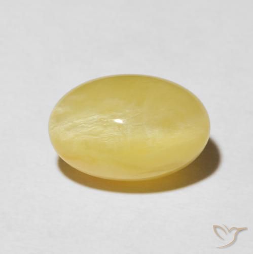 5.95ct Natural Amarillo claro Ópalo ojo de gato, Ovalada, Opaco