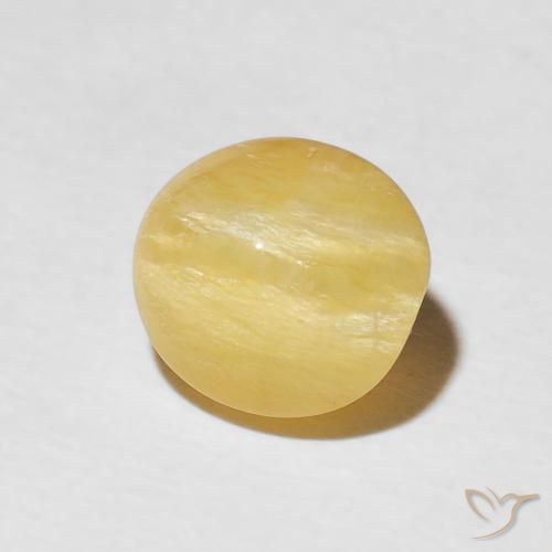 Ópalo ojo de gato Amarillo toscana natural de 1.78 ct, Ovalada, Opaco